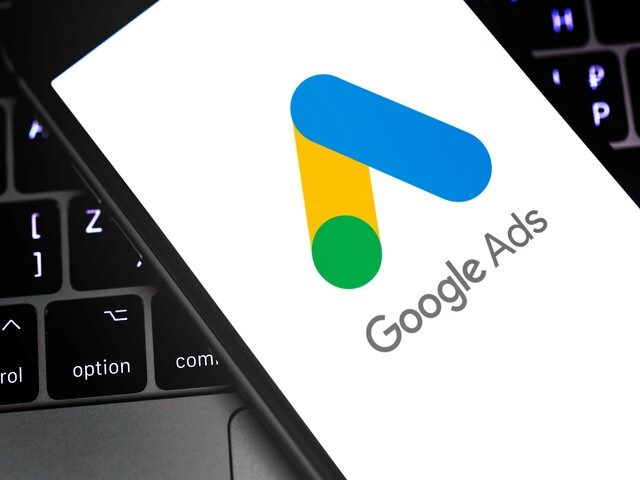 A smartphone with Google Ads open