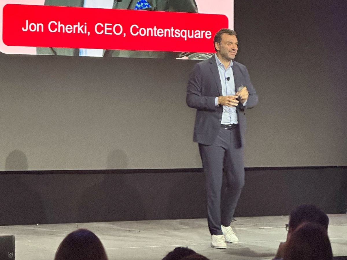 Jon Cherki, CEO of Contentsquare, on stage at his company's conference.