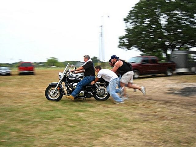 push starting a motorcycle
