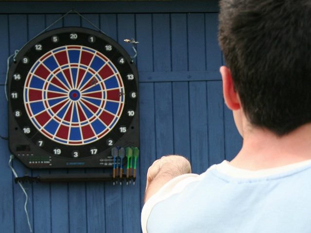 playing darts