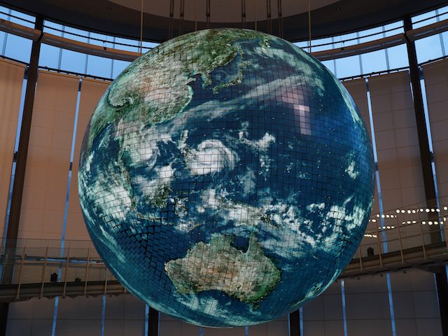 planet earth disco ball sculpture