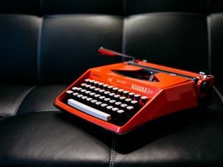 orange typewriter