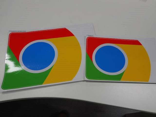 Google Chrome logo on placemats or stickers?