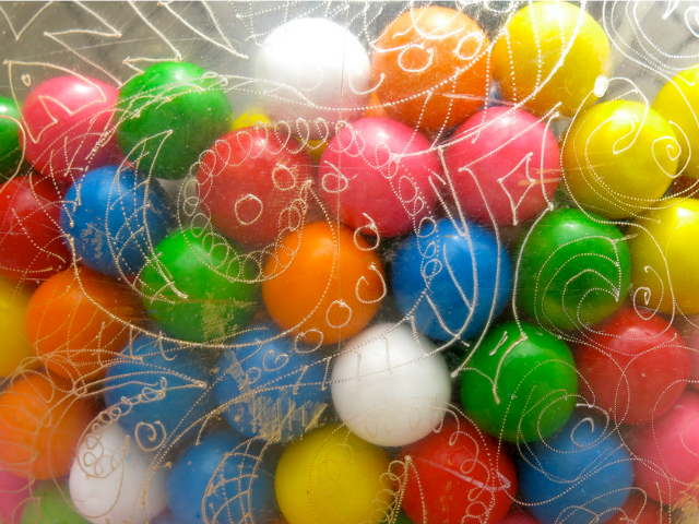 assorted gumballs