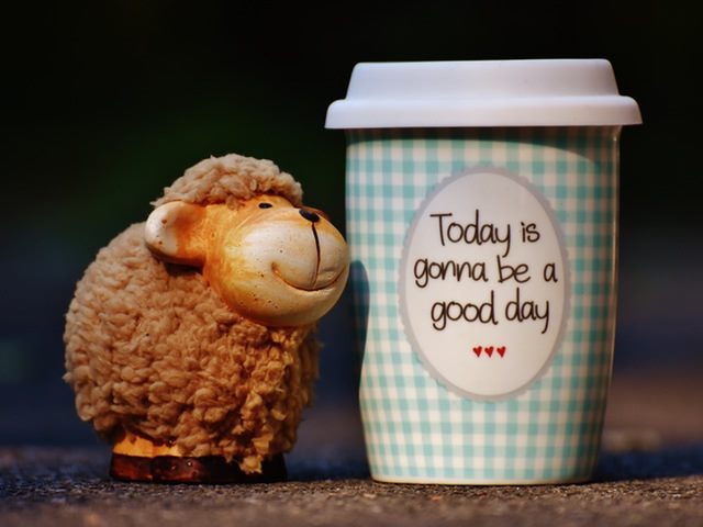 small toy and a coffee cup