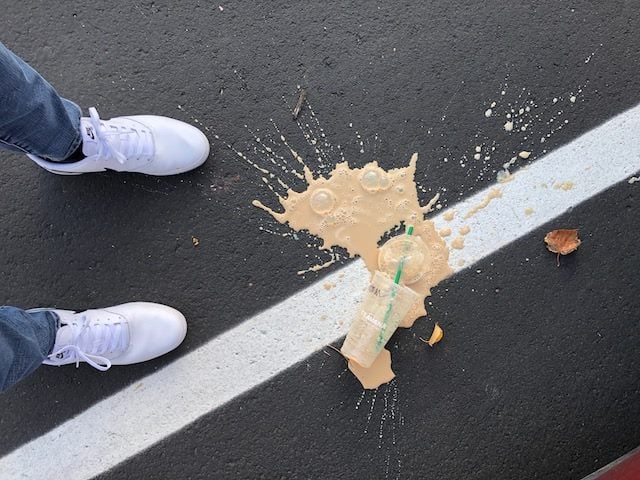 coffee spilled on the street
