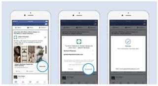 screenshot of three mobile phones with advertisements on facebook