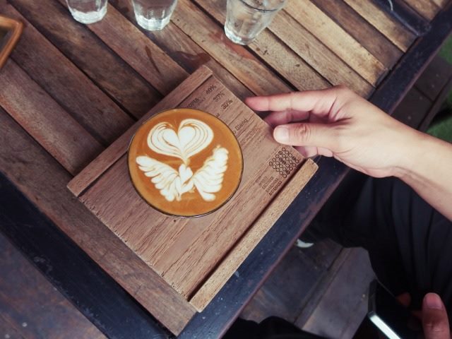 detail on top of a coffee
