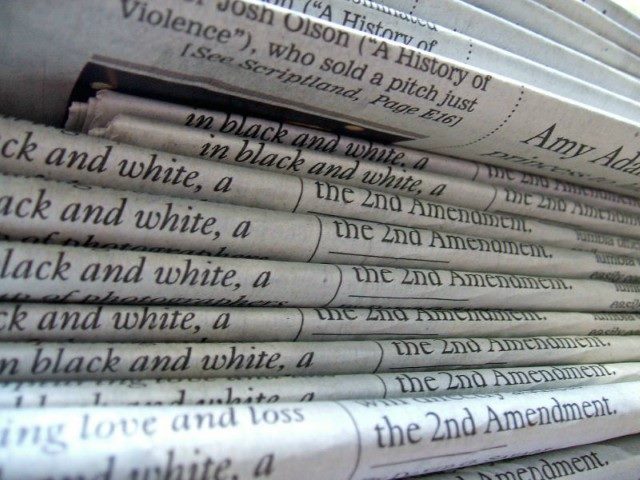stack of newspapers