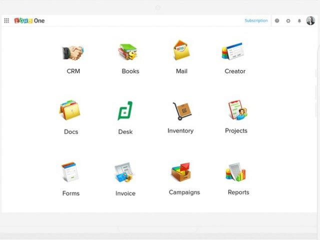 Zoho One Operating System desktop dashboard