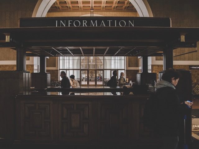 information kiosk in LA train station