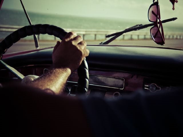 driving a car