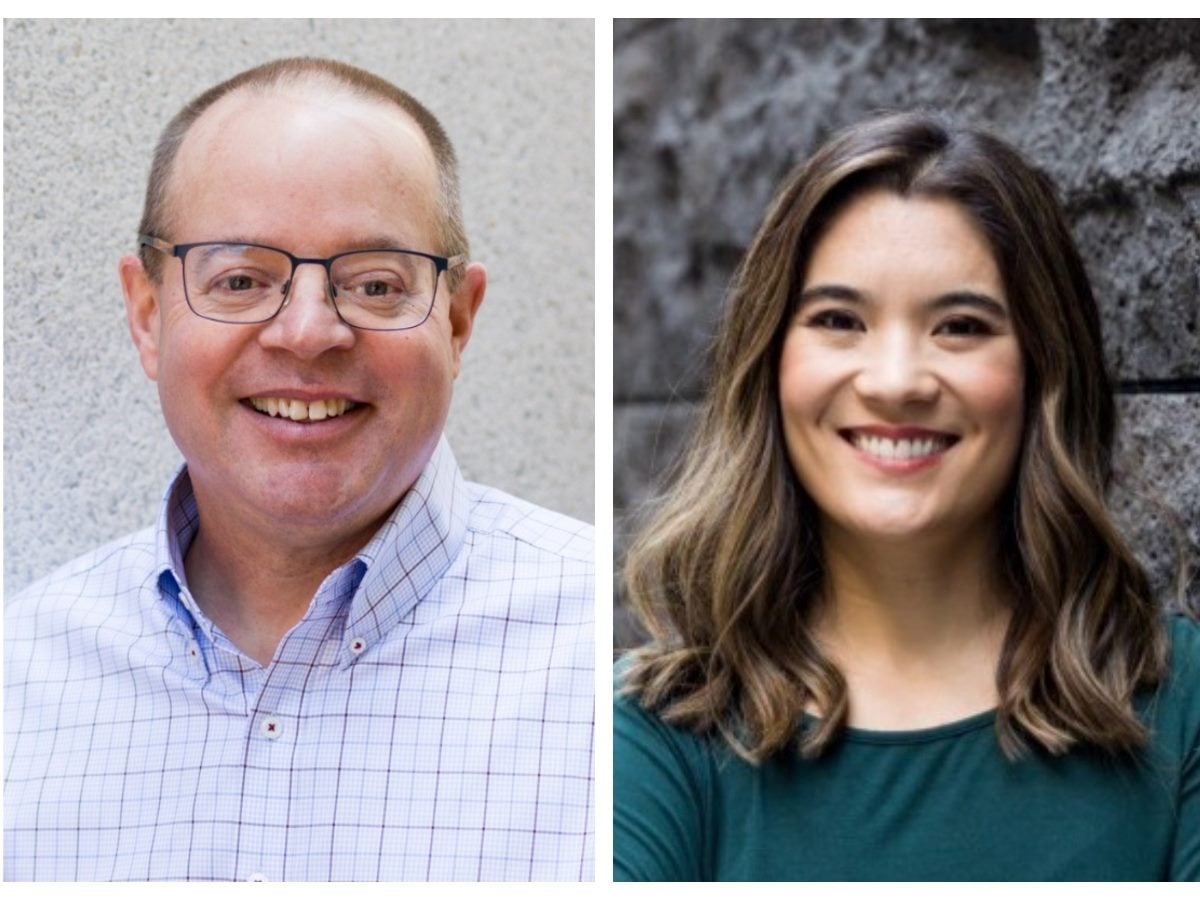 Bill Rogers, left, and Nicole Rogers, co-founders of ai12z and father-daughter team.