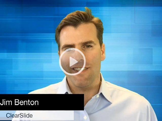 screenshot of a video of Jim Benton, co-founder at ClearSlide