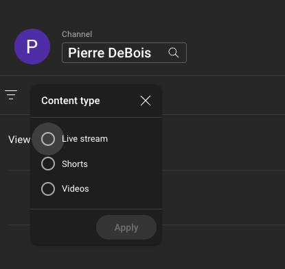 Filtering Views in YouTube