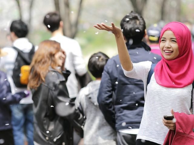 woman wearing red hijab