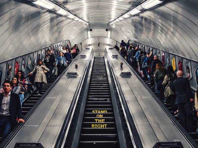 up and down escalators