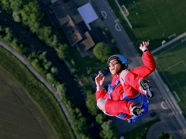 sky diver, mid-air