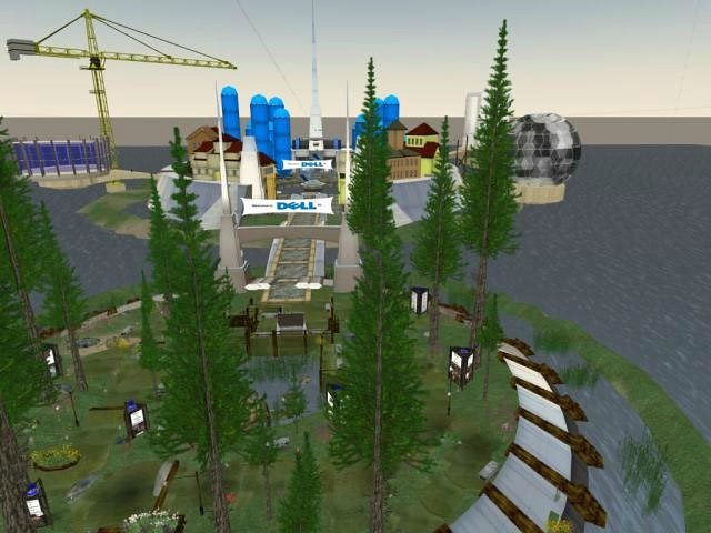 A mockup of Dell Island.
