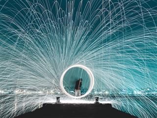 spinning light stop motion picture