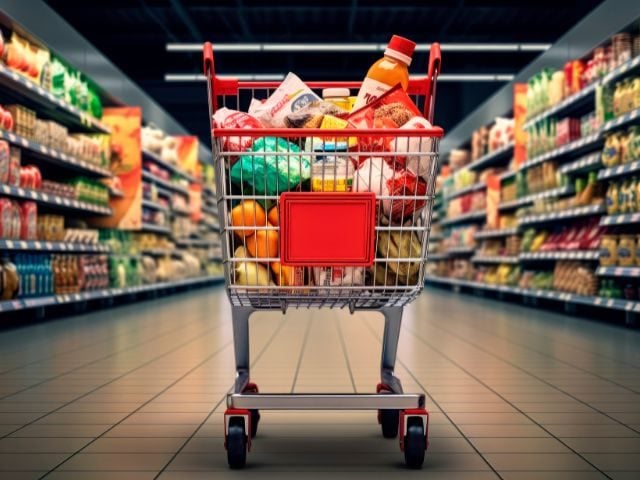 A full shopping cart representing the ecommerce sphere. 