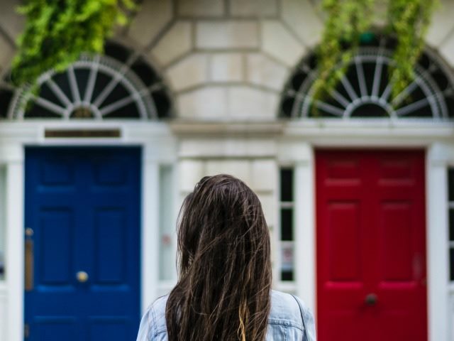 deciding between two doors