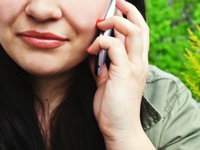 woman on a phone