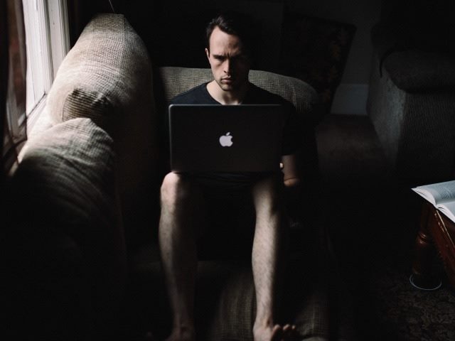 on a laptop