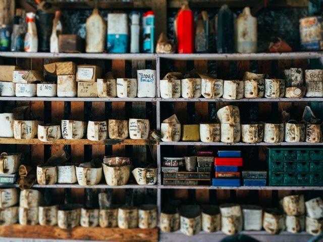 stuff on shelves