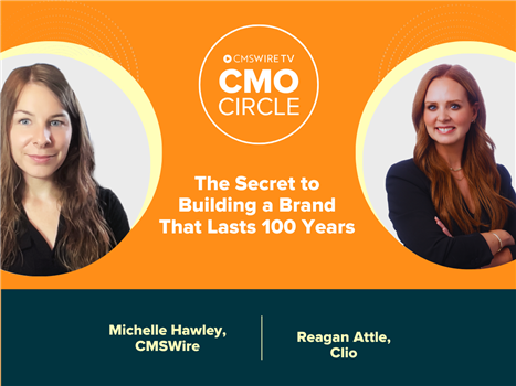 Orange thumbnail with two circular headshots of the host of cmo circle, Michelle Hawley and guest Reagan Attle