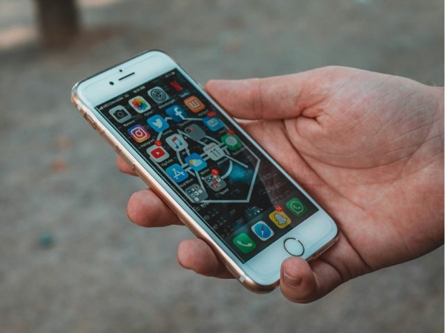 A person holding a smartphone 
