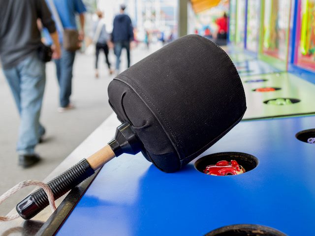 whack a mole game on boardwalk at the shore