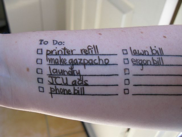 Tattooed to do list