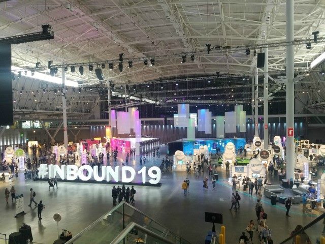 Shot overlooking the convention center floor at HubSpot Inbound in Boston in September of 2019.