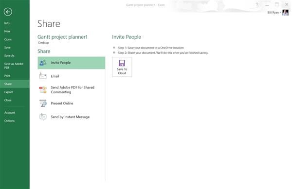 Sharing Excel Project Plan
