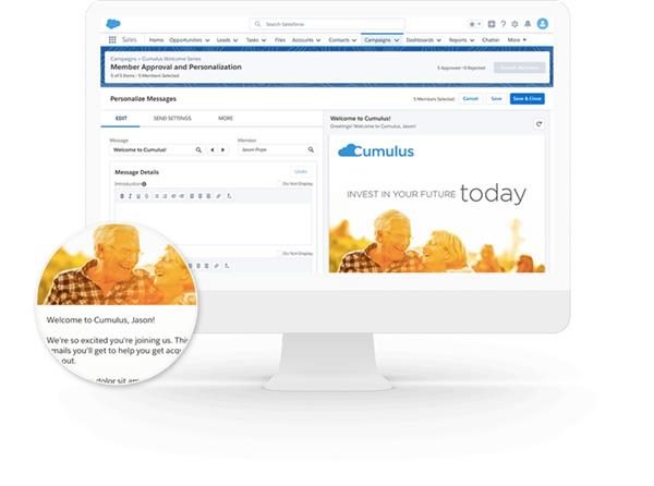Screenshot of personalization capabilities in the Salesforce Marketing Cloud.