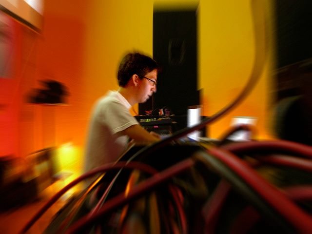 man working on computer