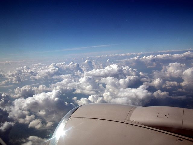 Plane in clouds