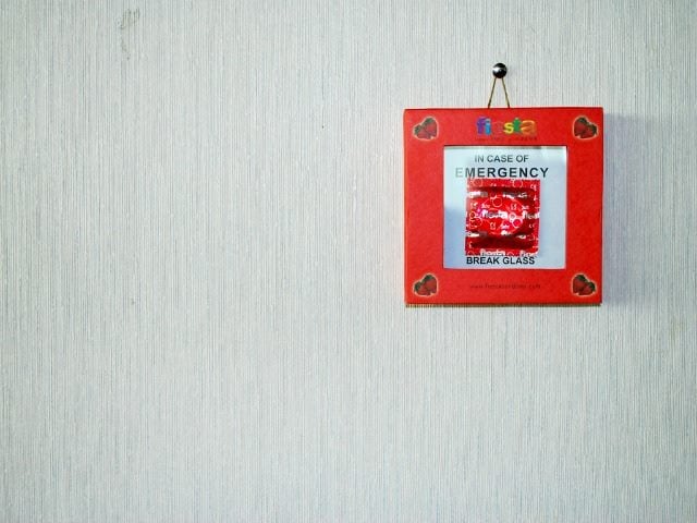 'in case of emergency break glass' box