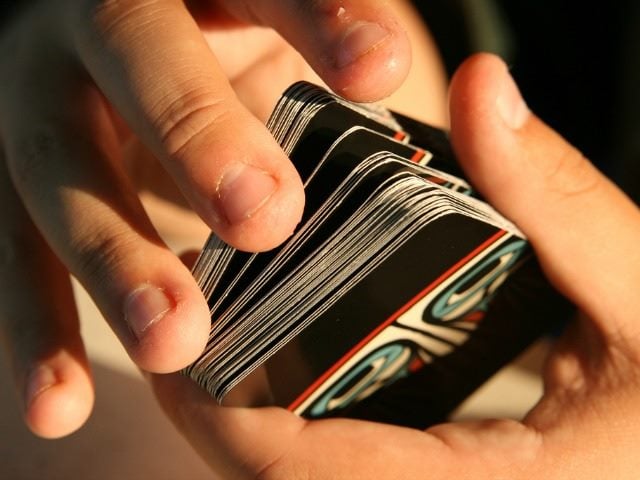 shuffling cards