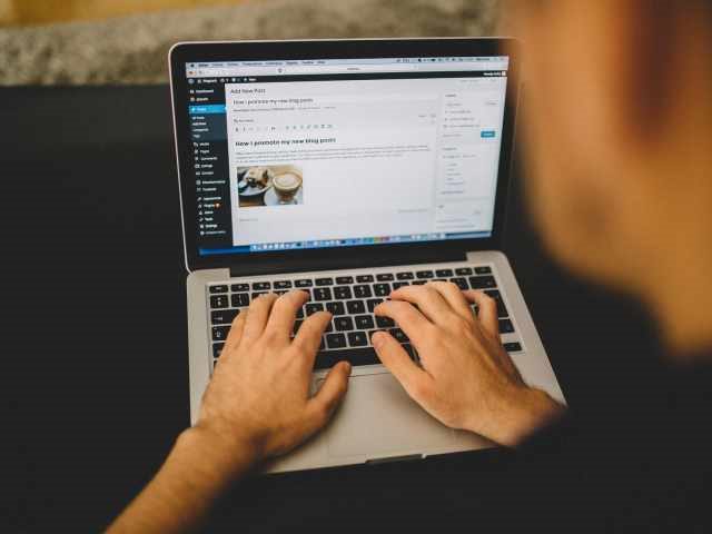 User creating a blog post in the a content management system