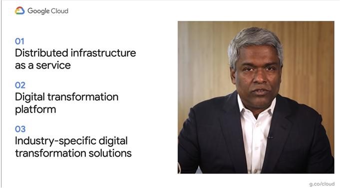 Thomas Kurian discussing updates to Google Cloud