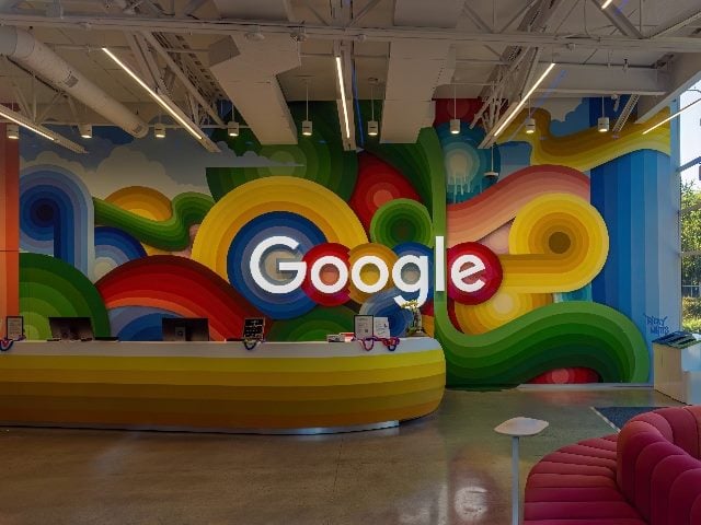 Reception with Google logo at the headquarters in Mountain View, Calif.