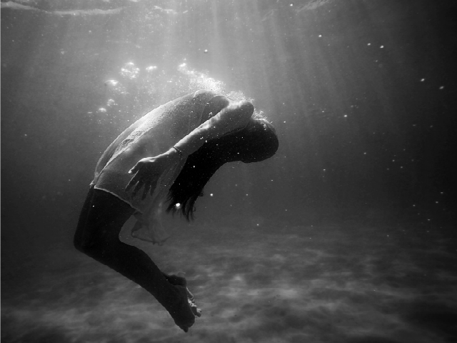 woman underwater
