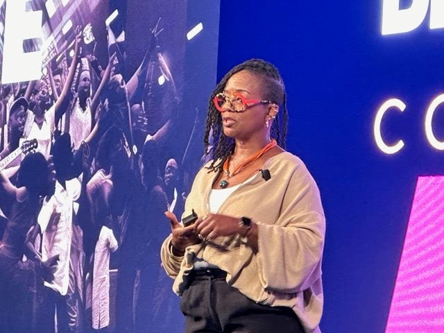 Janeen Uzzell, CEO of NSBE speaks about representation in digital spaces at the 2024 Black Is Tech conference in Houston