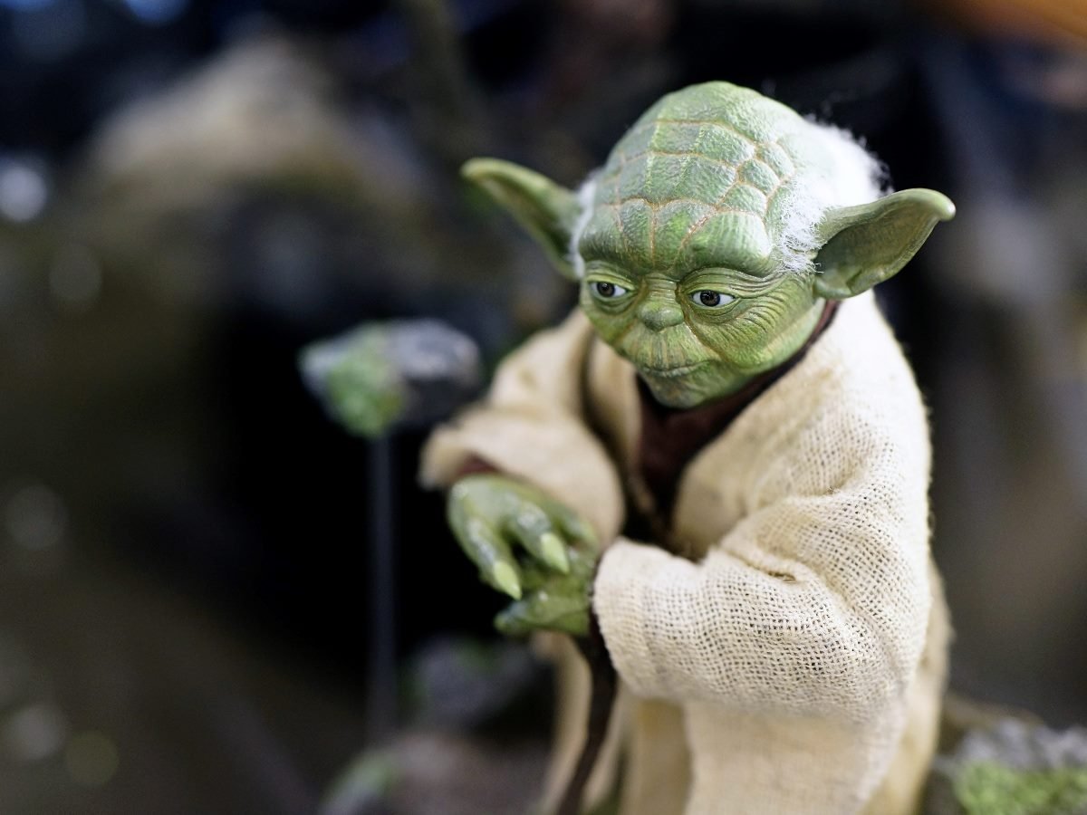 Master Yoda fictional character figure in Ximending Mall, Taipei.