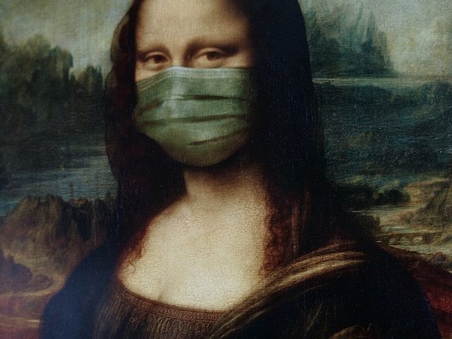 Mona Lisa with a mask on