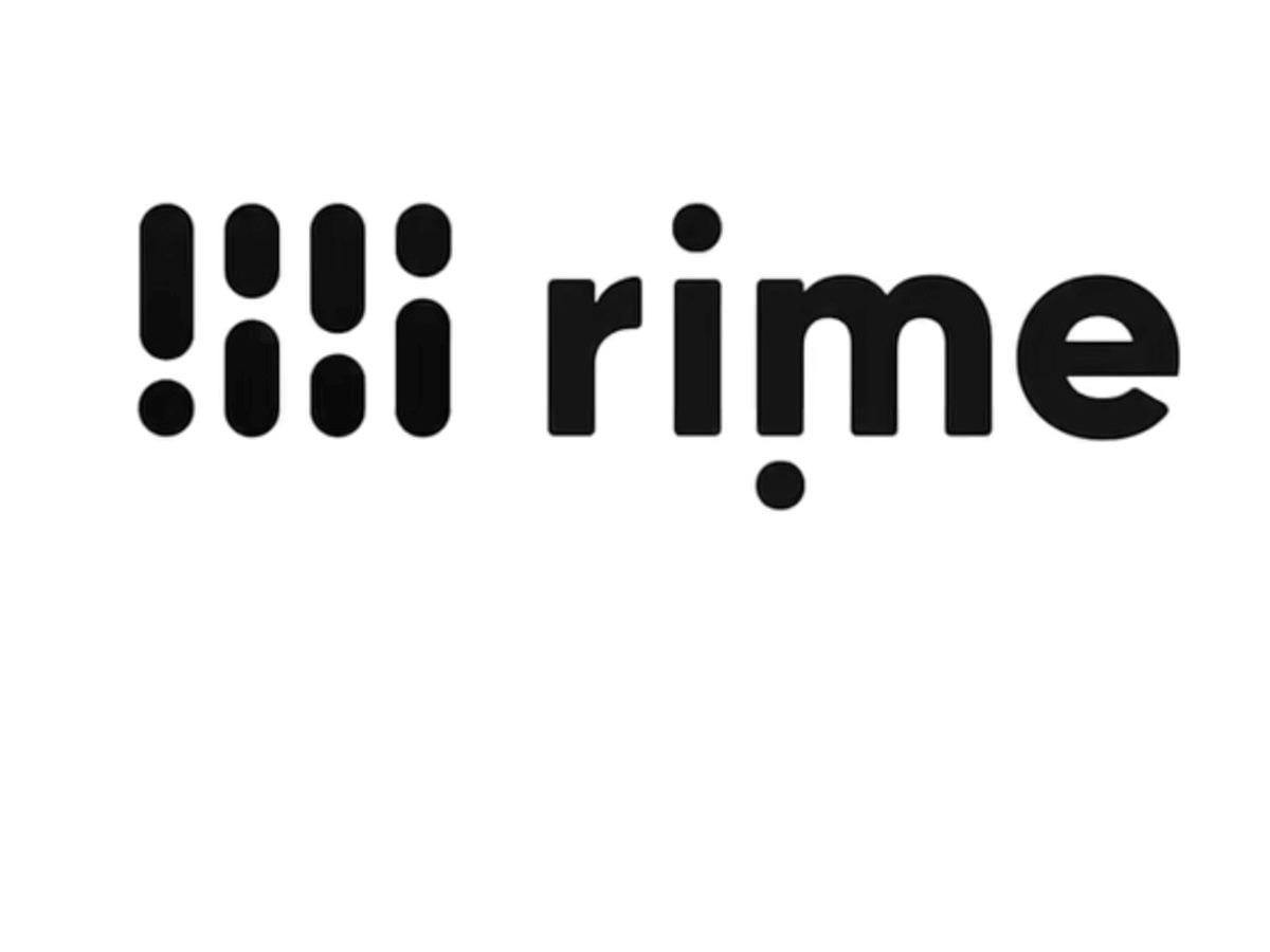 Rime AI logo, showing a dot-pattern icon next to the lowercase wordmark 'rime.'