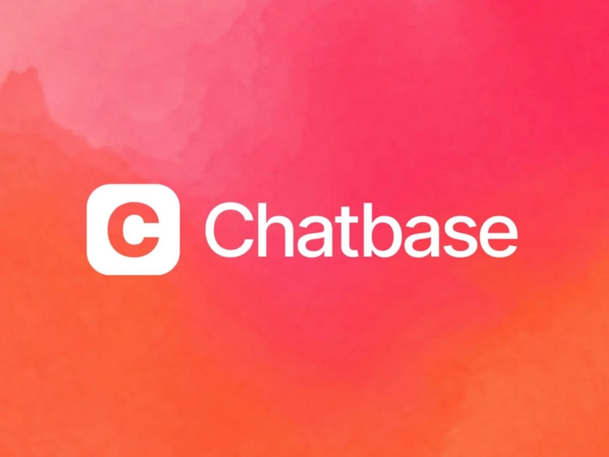 Chatbase logo in white against a pink-to-orange gradient background, featuring a stylized “C” icon beside the company name.