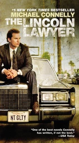The cover of Michael Connelly's book, The Lincoln Lawyer, with Matthew McConaughey sitting on the hood of a car in story suggesting the importance of customer needs assessment.